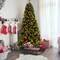 7FT Pre-Lit PVC Artificial Half Christmas Tree 8 Flash Modes w/ 230 LED Lights